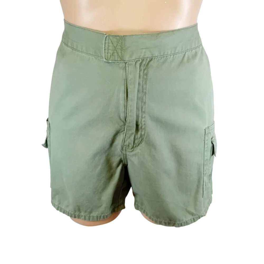 Vintage Women Faded Glory Utility Outdoors Cargo Khaki Shorts Hook & Eye Gorp 10